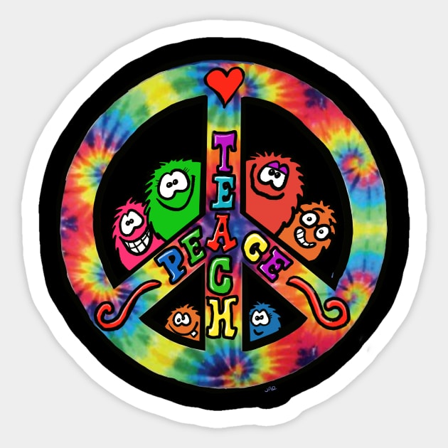 Teach peace Sticker by wolfmanjaq